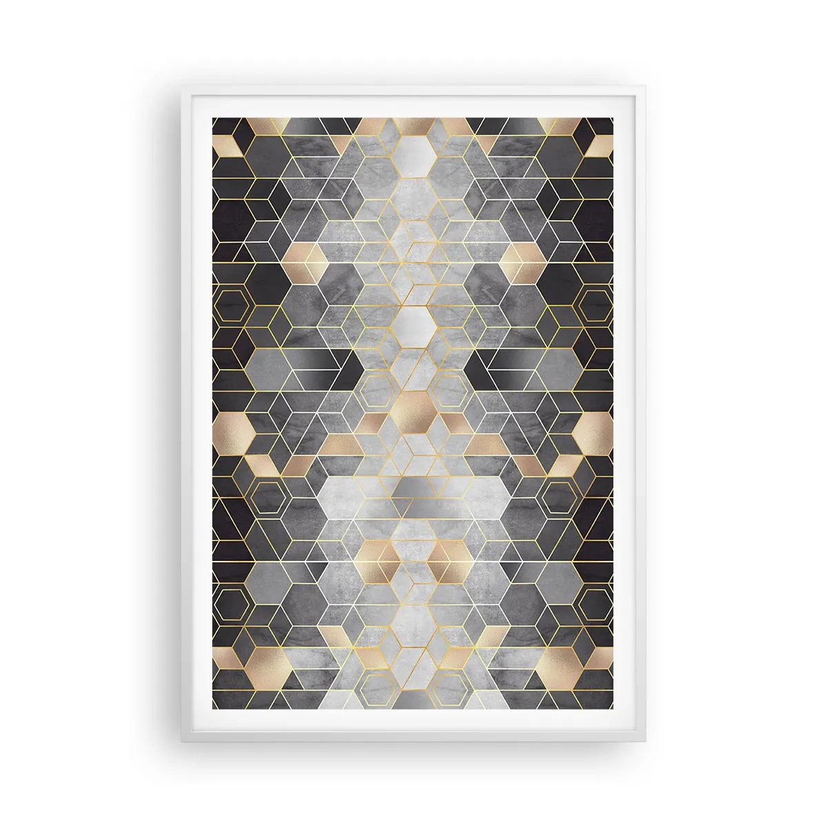 Affisch i vit ram - Diamantkomposition - 70x100 cm