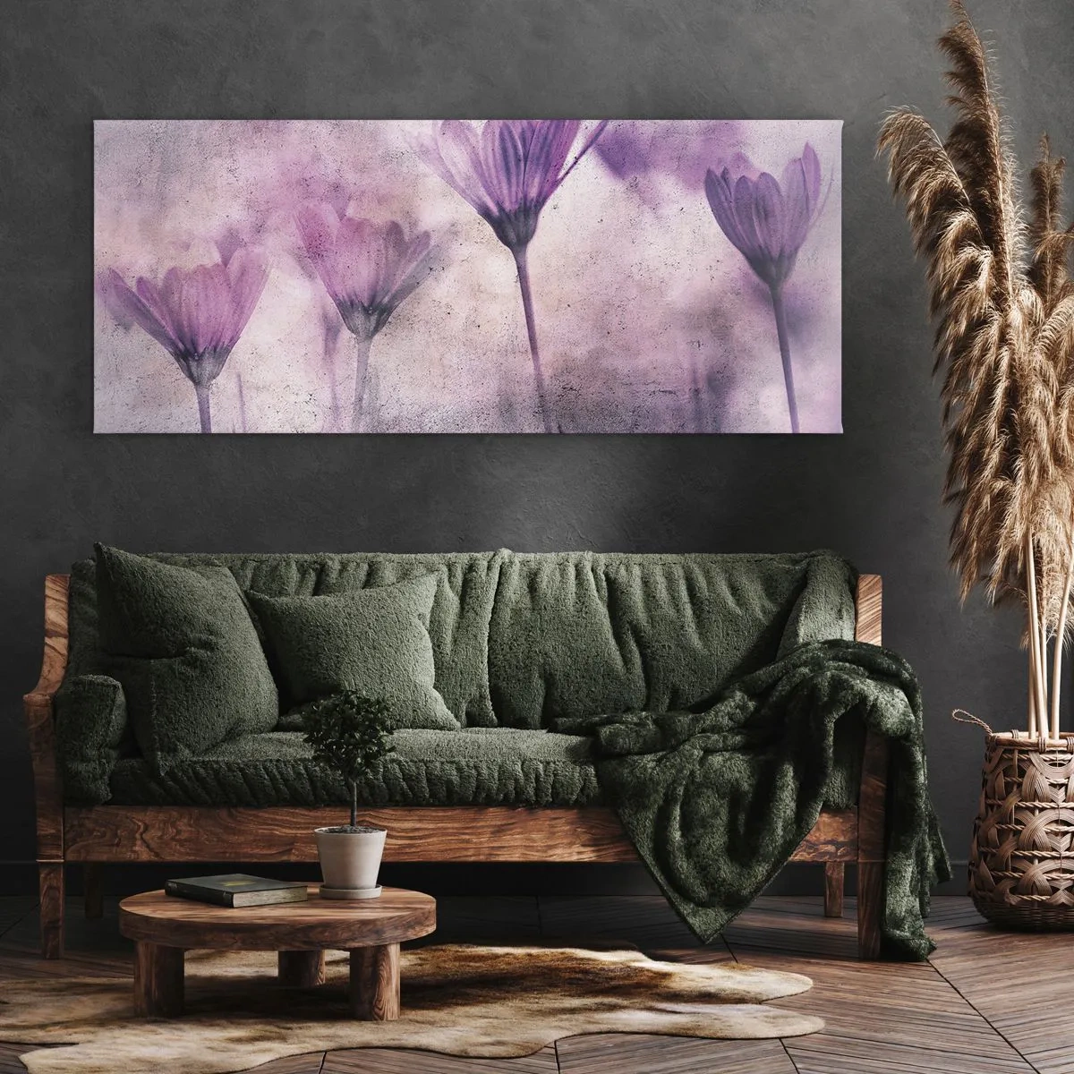 Canvastavla - Bild på duk - Blommornas sömn - 100x40 cm