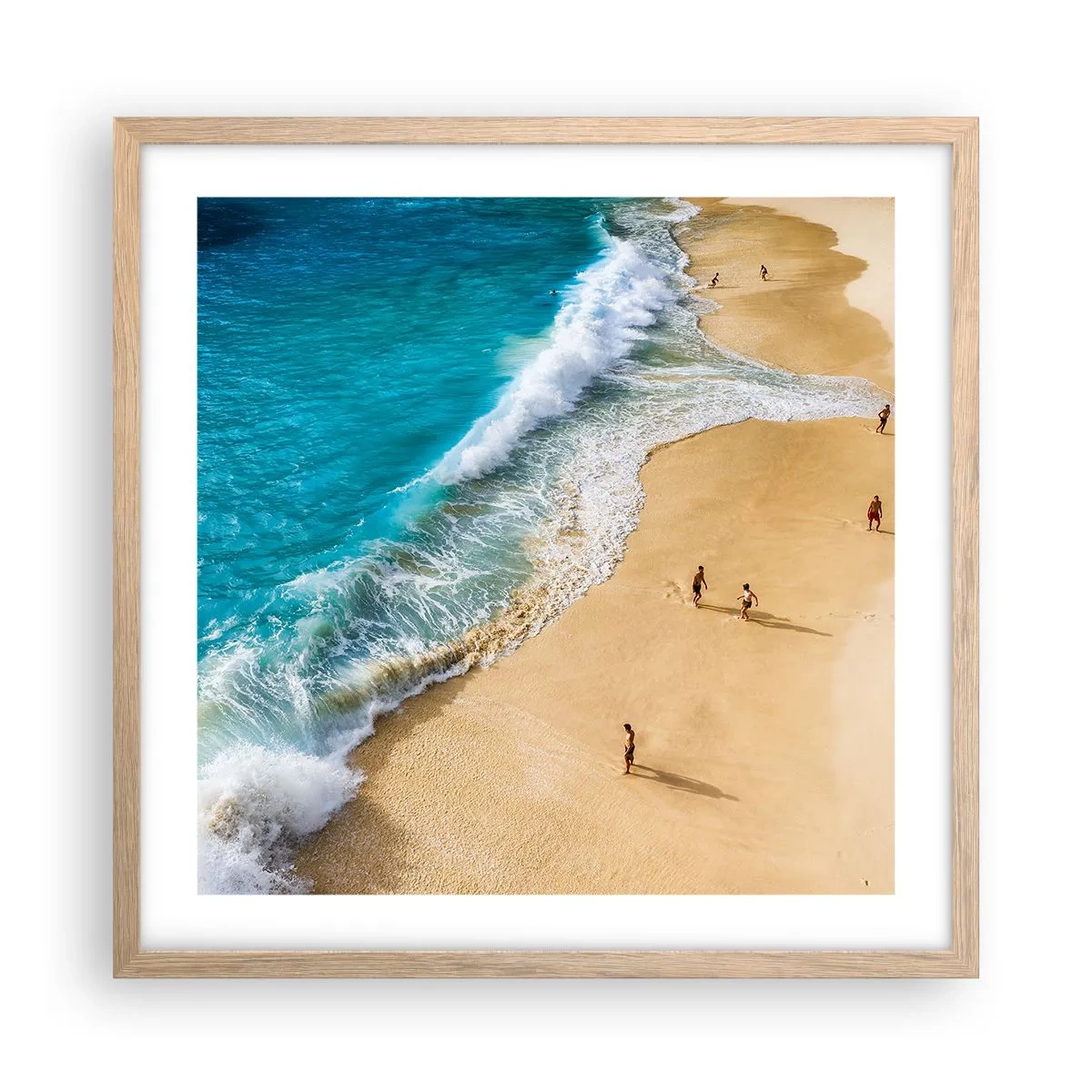 Affisch i ram av ljusek - Och sedan solen, stranden... - 50x50 cm