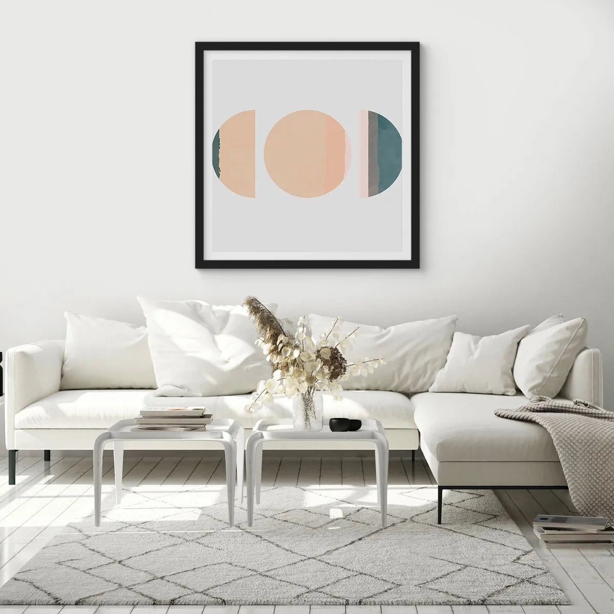 Affisch i svart ram - Hjul efter hjul - 40x40 cm