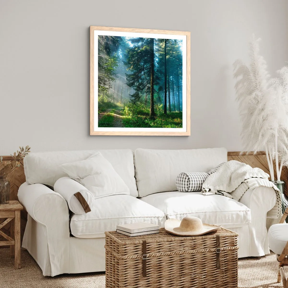 Affisch i ram av ljusek - Strålande på morgonen - 50x50 cm