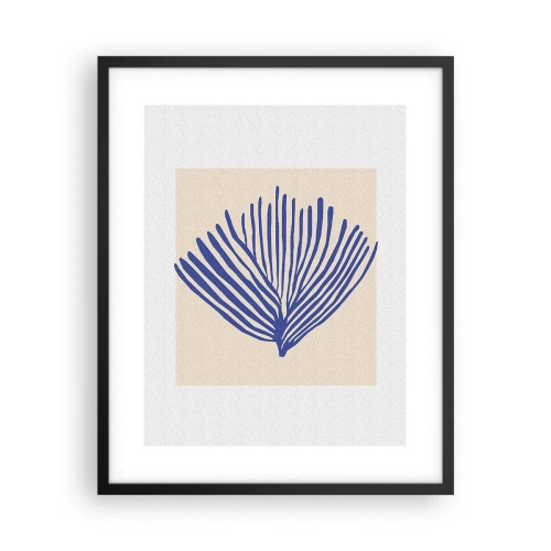 Affisch i svart ram - Blå solfjäder - 40x50 cm
