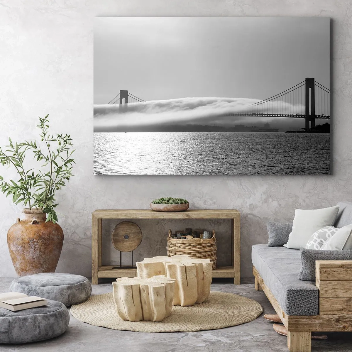 Canvastavla - Bild på duk - Passera Golden Gate - 100x70 cm