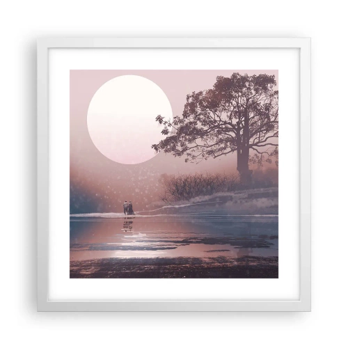 Affisch i vit ram - Nattens under - 40x40 cm