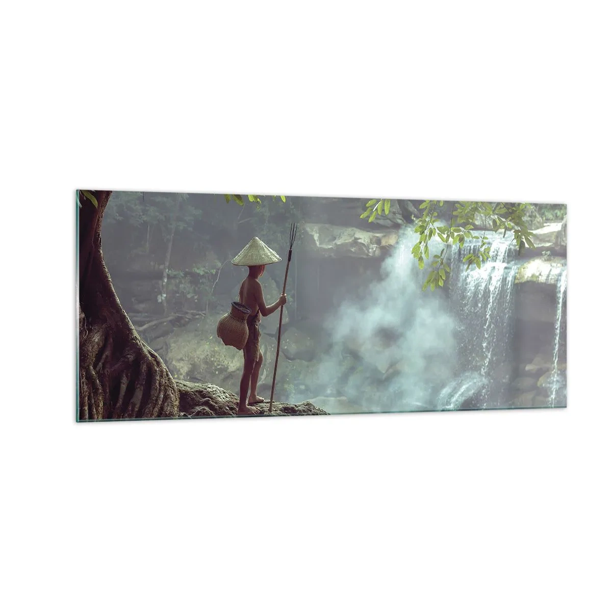 Glastavla - Bild på glas - Vän med naturen - 100x40 cm