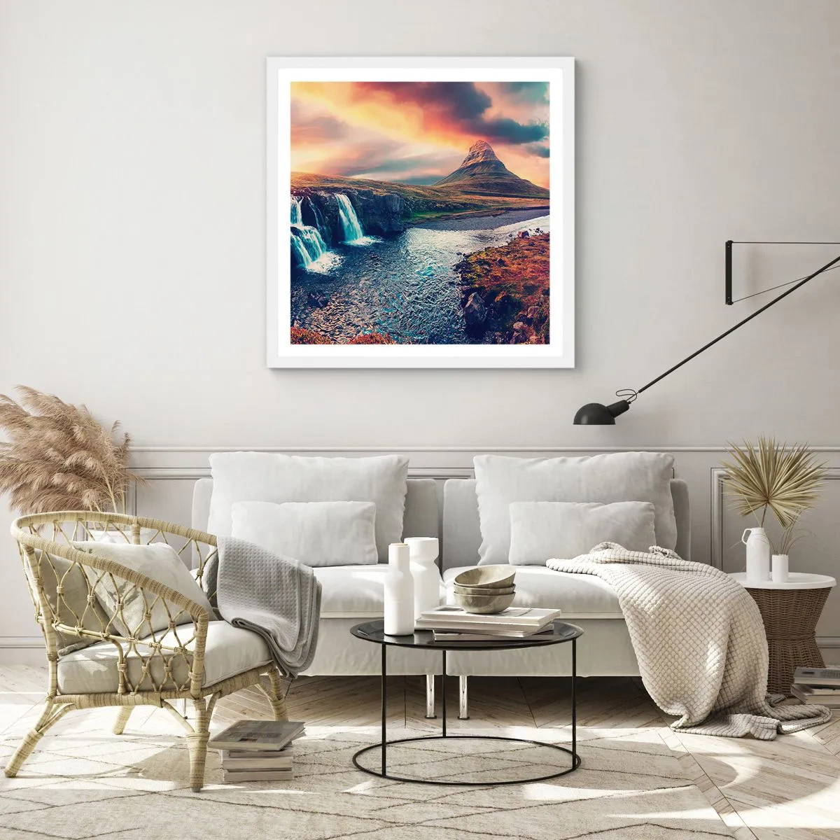 Affisch i vit ram - I naturens majestät - 60x60 cm