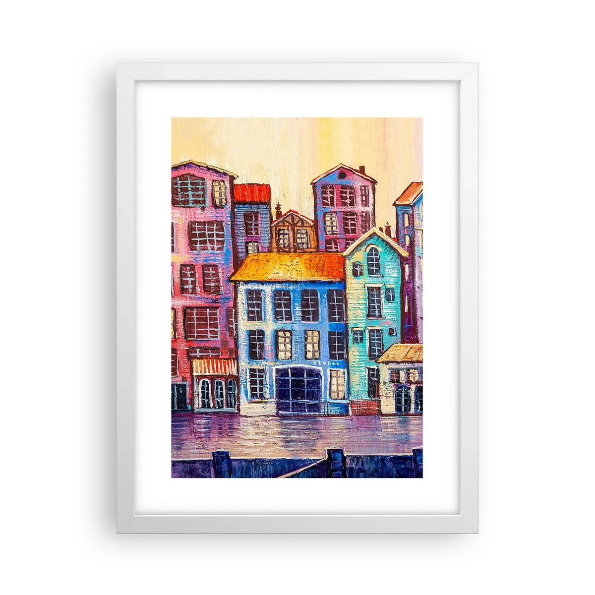 Affisch i vit ram - En sagostad  - 30x40 cm