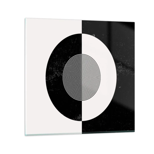 Glastavla - Bild på glas - Harmoni i svart och vitt - 30x30 cm