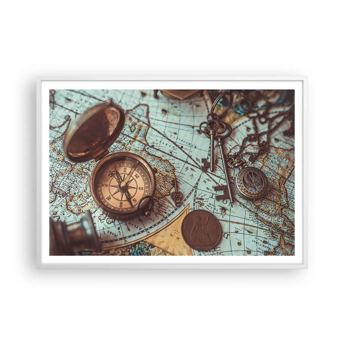 Affisch i vit ram - För äventyrare - 100x70 cm