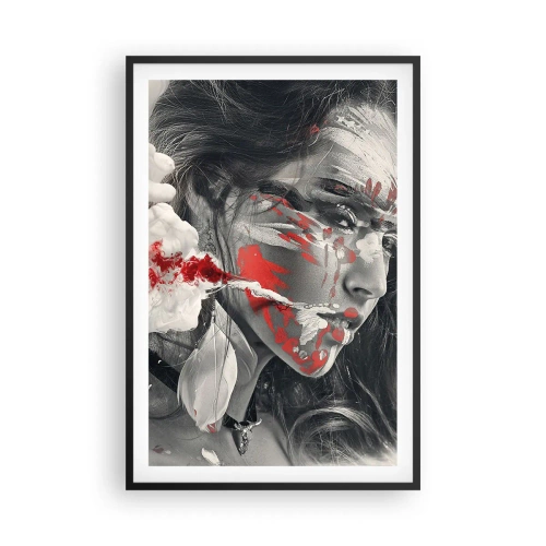 Affisch i svart ram - Röd-vit absurdhet - 61x91 cm