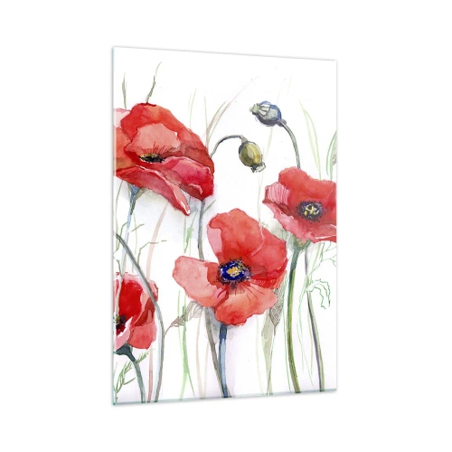Glastavla - Bild på glas - Polska blommor - 50x70 cm