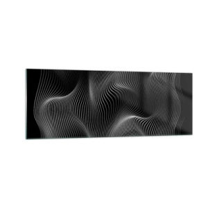 Glastavla - Bild på glas - Ljusets dans i rymden - 140x50 cm