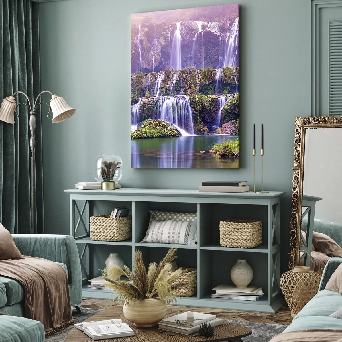 Canvastavla - Bild på duk - Trappan till himlen - 55x100 cm