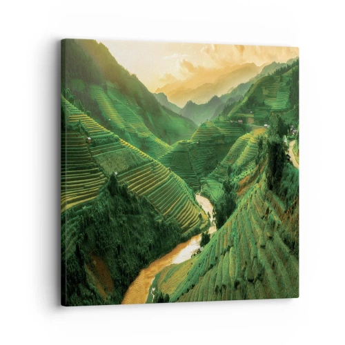 Canvastavla - Bild på duk - Vietnamesisk dal - 30x30 cm