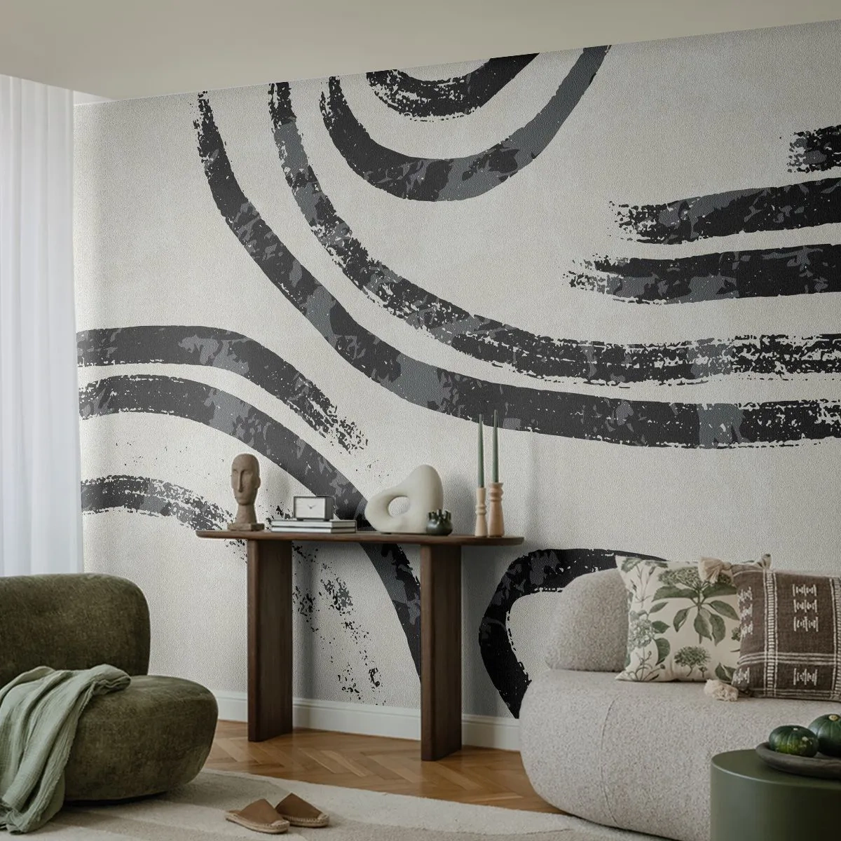 Fototapet Premium Canvas - Halvstoppad - Minimalism, Streck, Boho - 250x175 cm