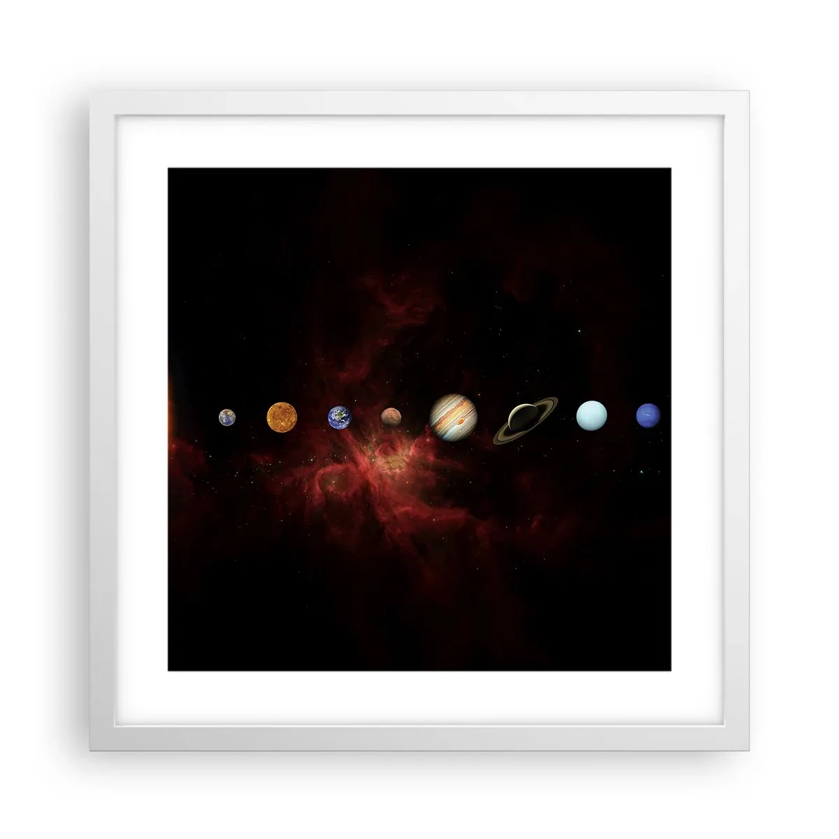 Affisch i vit ram - Vårt grannskap - 40x40 cm