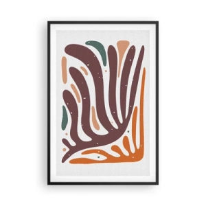 Affisch i svart ram - Strålande organisk komposition - 61x91 cm