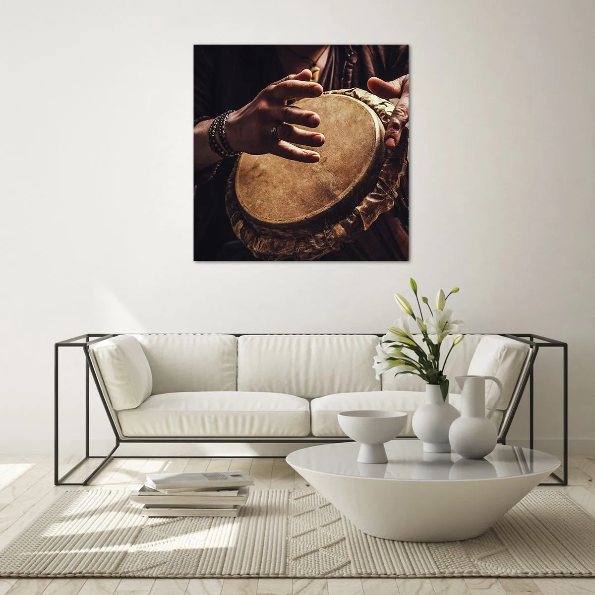 Glastavla - Bild på glas - I hjärtats takt - 40x40 cm