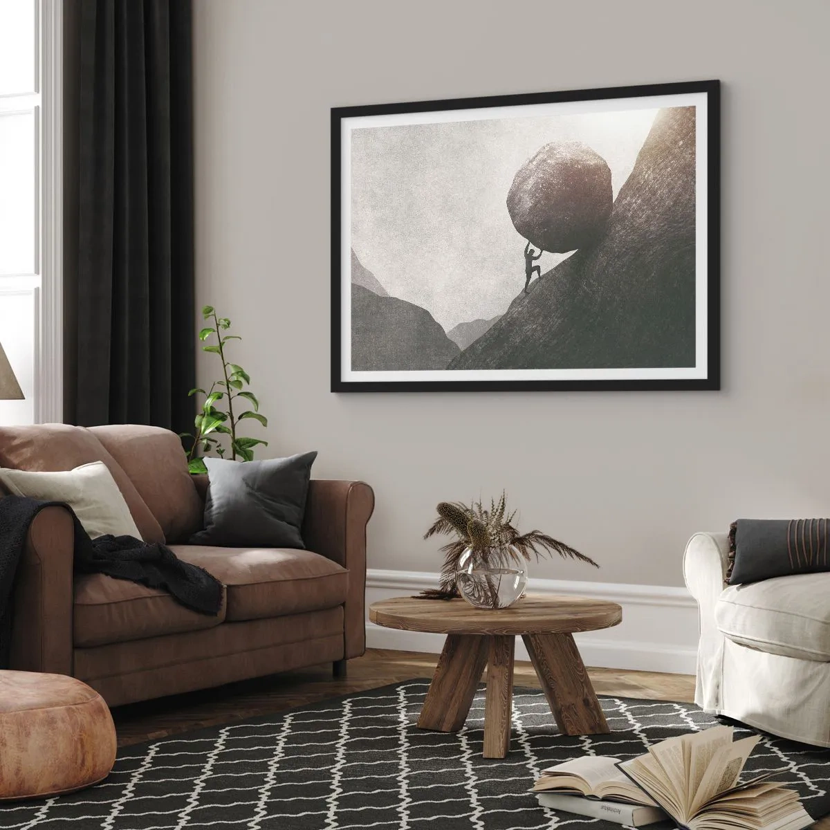 Affisch i svart ram - Jag tror i strid mot hoppet - 100x70 cm