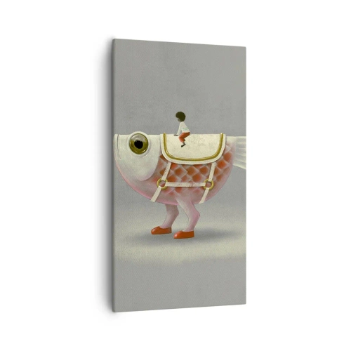 Canvastavla - Bild på duk - Fiskryttare - 55x100 cm