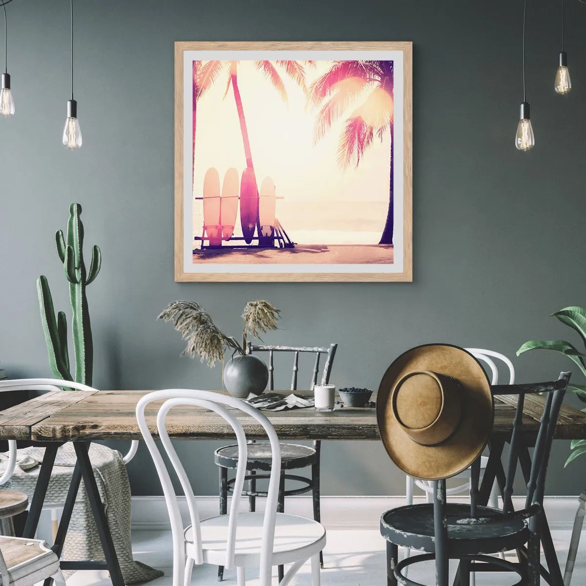 Affisch i ram av ljusek - Det blir en underbar dag - 60x60 cm