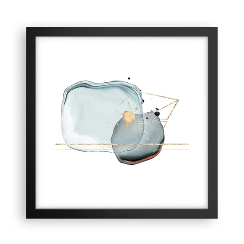 Affisch i svart ram - En studie av droppar - 30x30 cm
