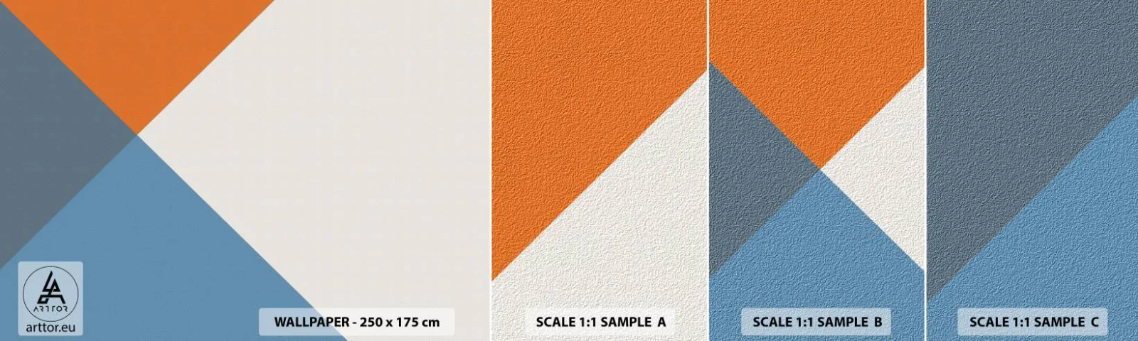 Provbit av självhäftande fototapet Deluxe Sticker - Under vinkel… - Abstraktion, Bit, Modern konst - 100x30 cm