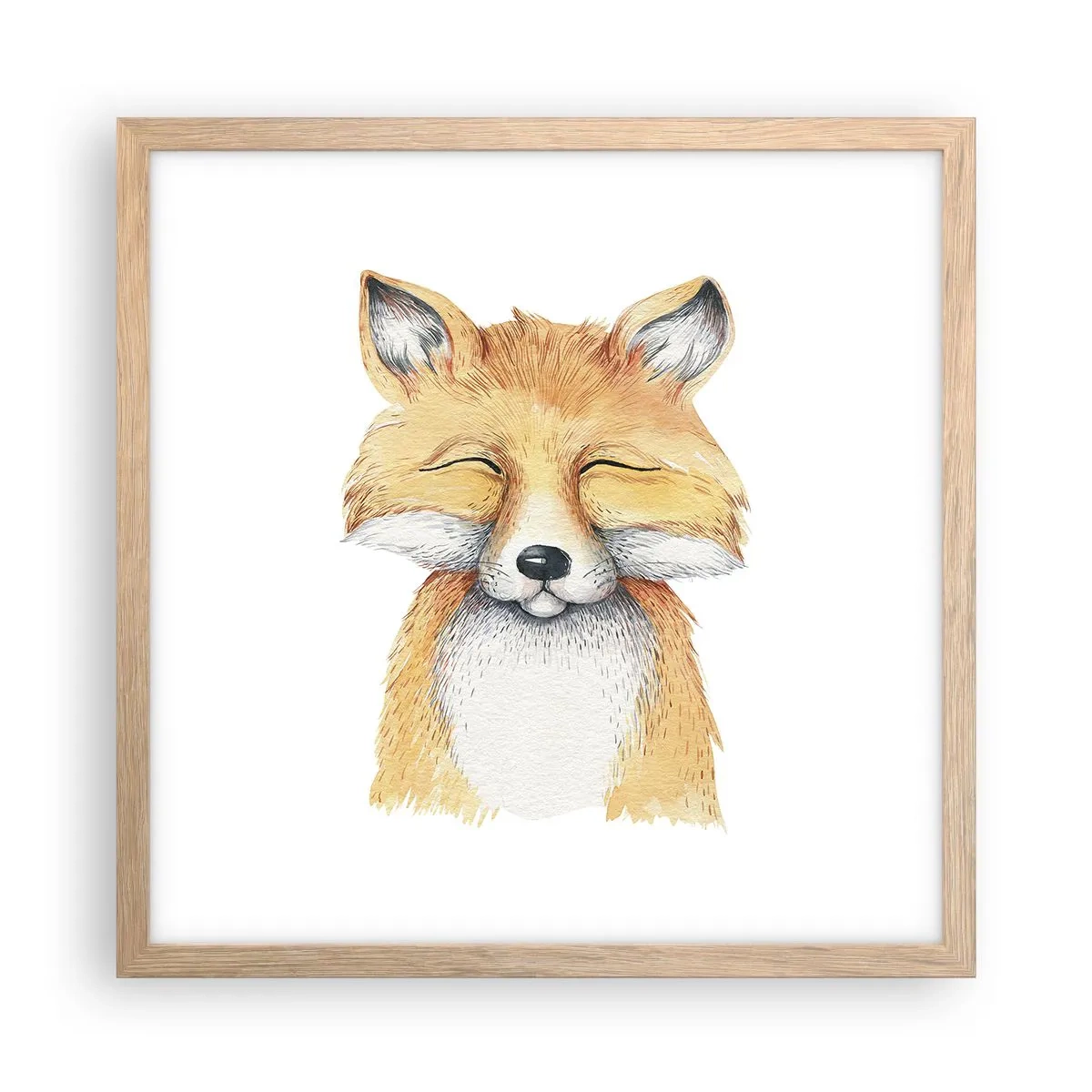 Affisch i ram av ljusek - Rävens humör - 40x40 cm