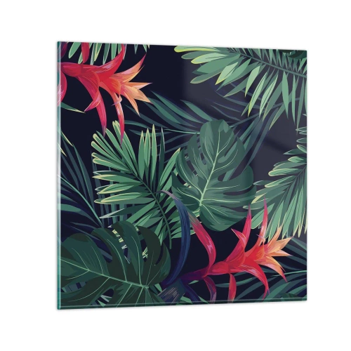 Glastavla - Bild på glas - Brinna i grönskan - 30x30 cm