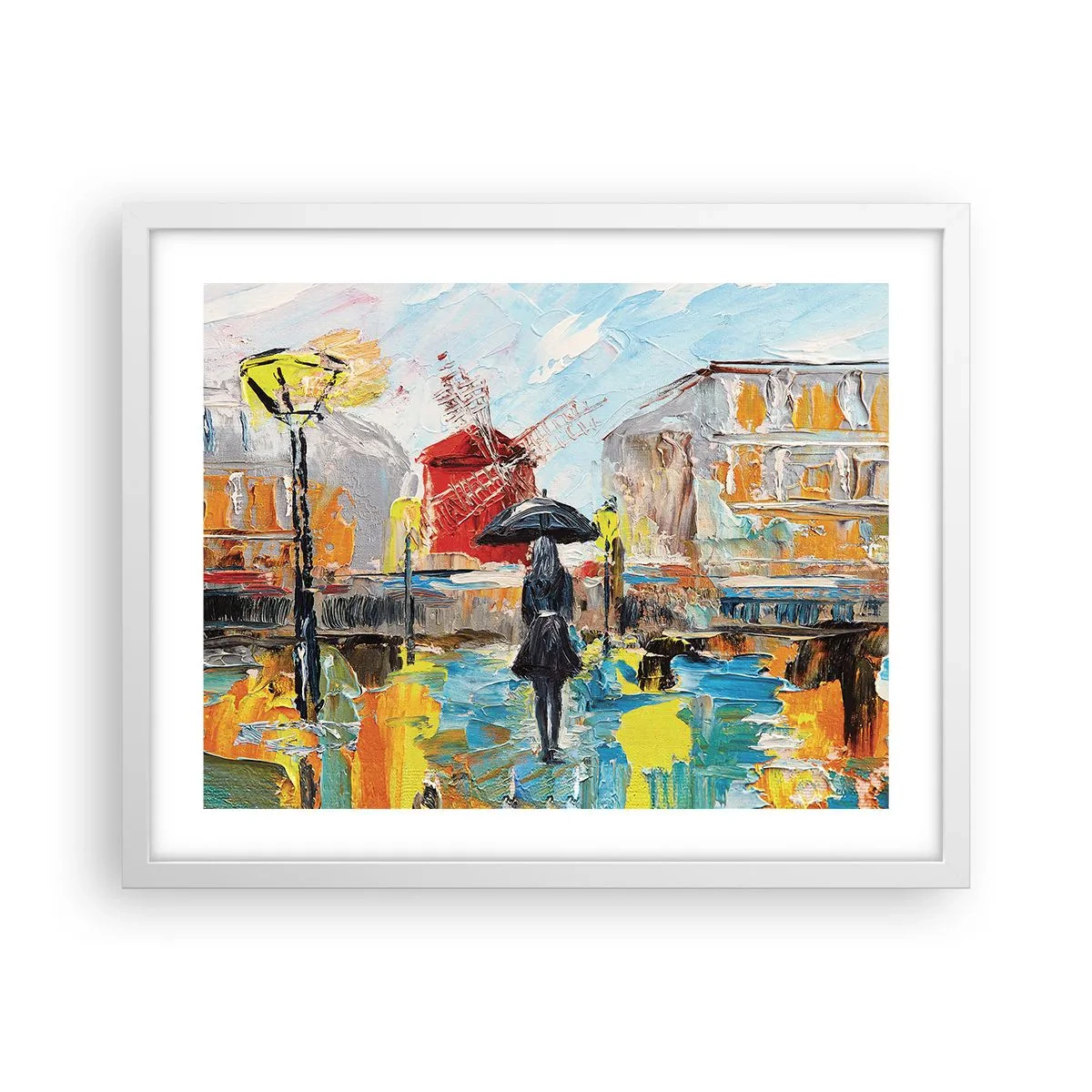 Affisch i vit ram - Parislegender - 50x40 cm