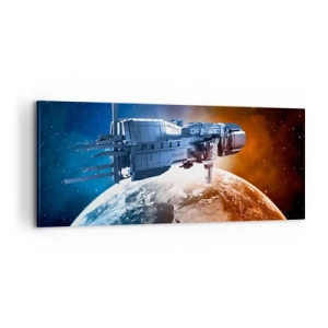 Canvastavla - Bild på duk - Uppmärksam åskådare - 100x40 cm