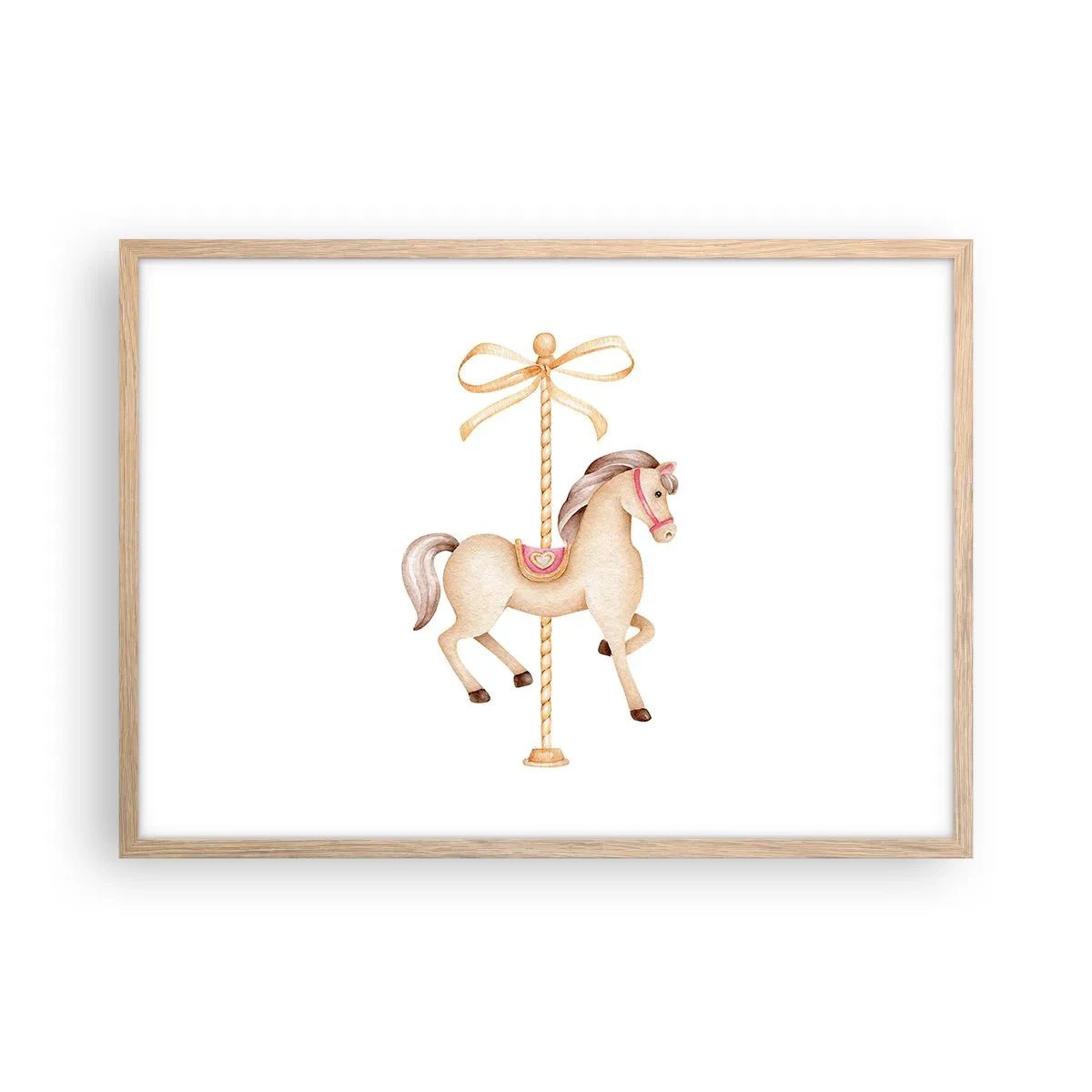 Affisch i ram av ljusek - Med en graciös trav - 70x50 cm