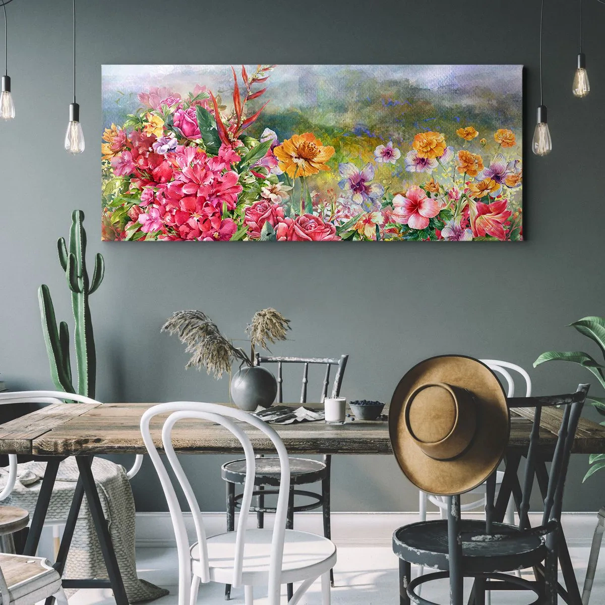 Canvastavla - Bild på duk - En trädgård som blivit galen - 100x40 cm