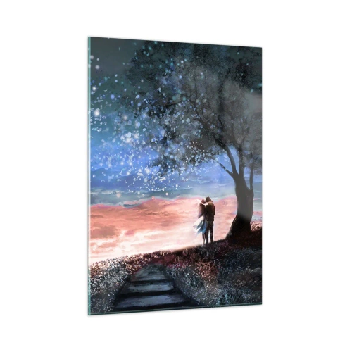 Glastavla - Bild på glas - Stjärnig spektakel - 50x70 cm