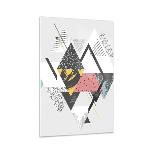 Glastavla - Bild på glas - Komposition med triangel och romb - 70x100 cm