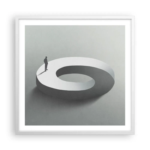 Affisch i vit ram - Och försök att vara klok - 60x60 cm