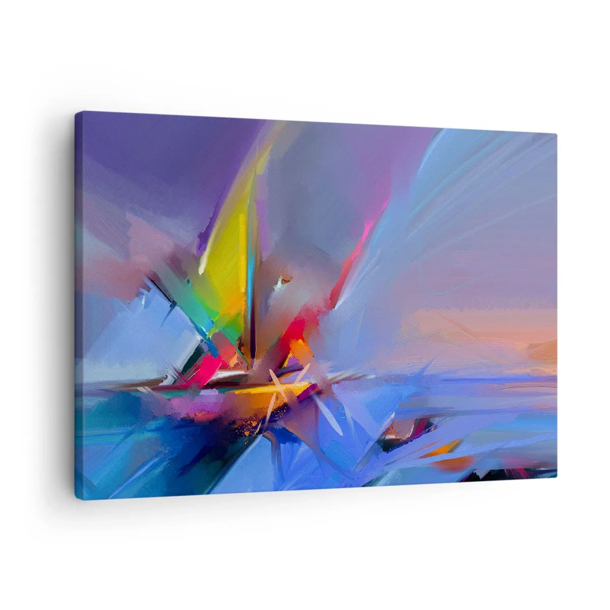 Canvastavla - Bild på duk - Abstrakt komposition med intensiva färger - 70x50cm - Snabb som en fågel - Modern väggdekoration för vardagsrum och sovrum ARTTOR