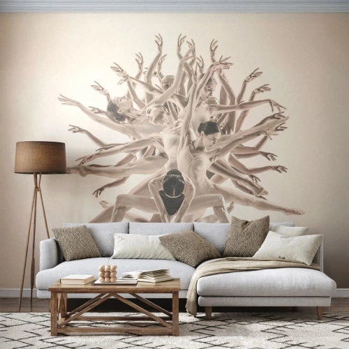Fototapet Premium Sand - Blommar i dansen - Abstraktion, Bit, Balett - 350x256 cm