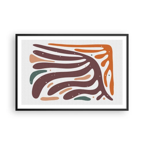 Affisch i svart ram - Strålande organisk komposition - 91x61 cm