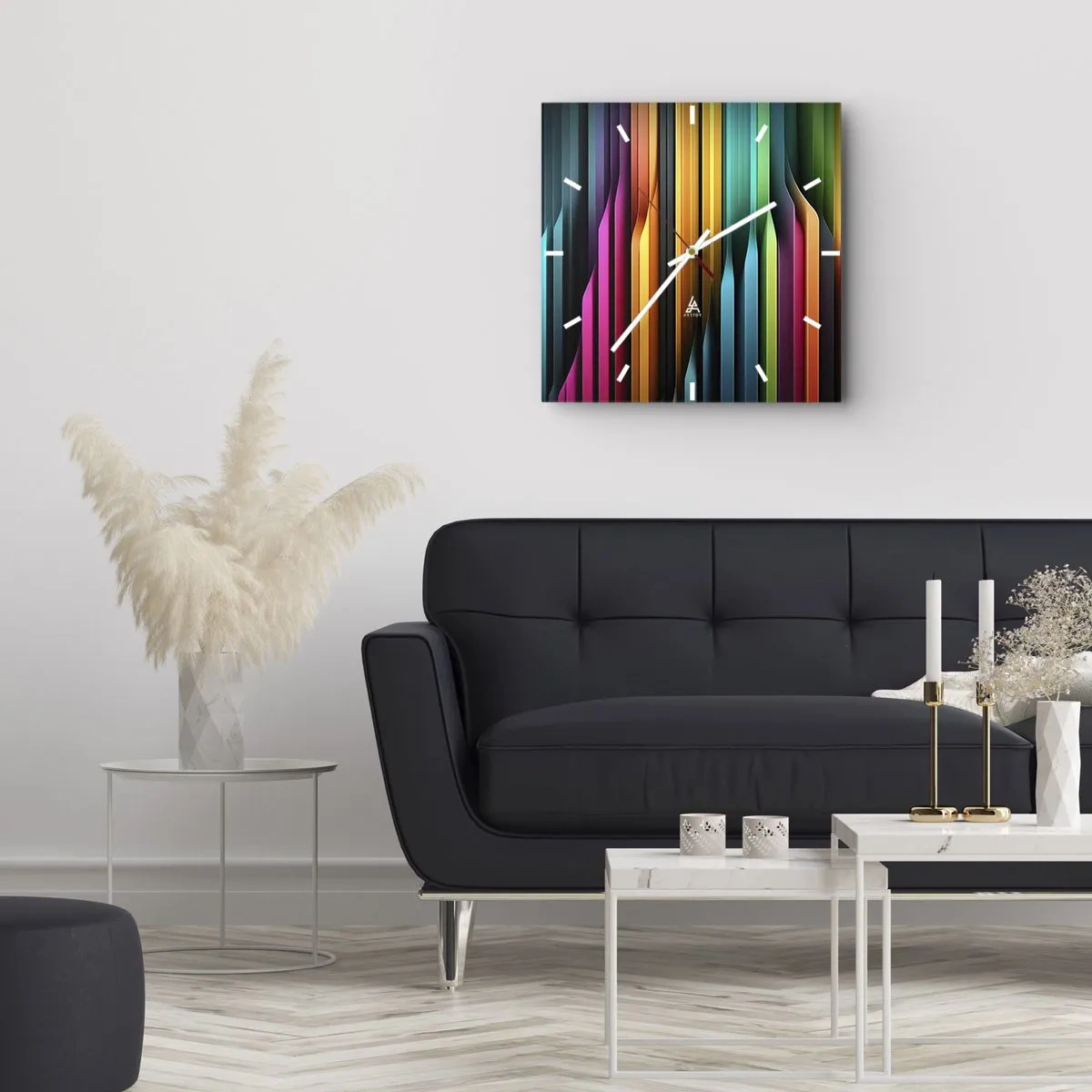 Väggklocka - Klocka på glas - Lysande orgel - 30x30 cm