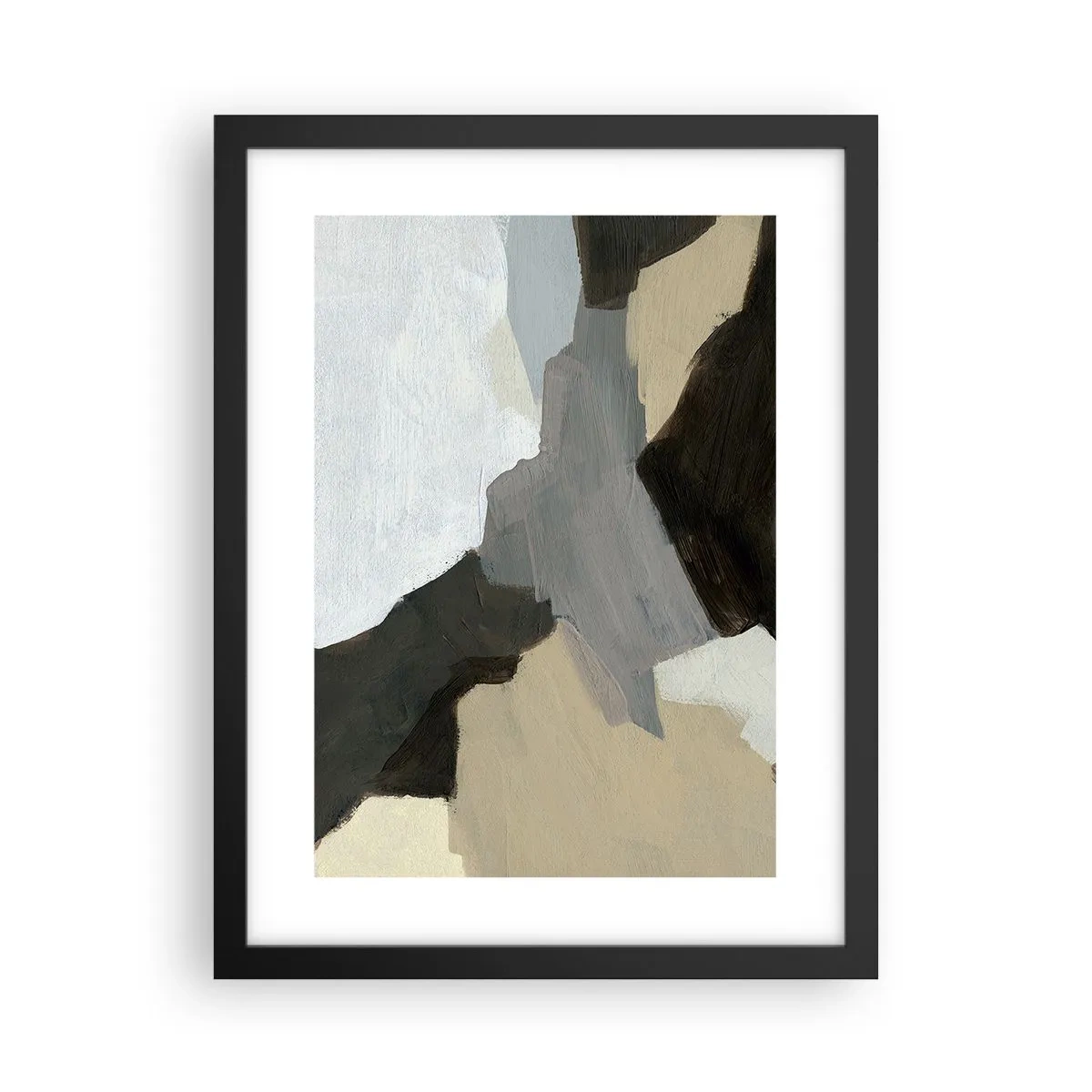 Affisch i svart ram - Abstraktion: avgrening av det gråa - 30x40 cm