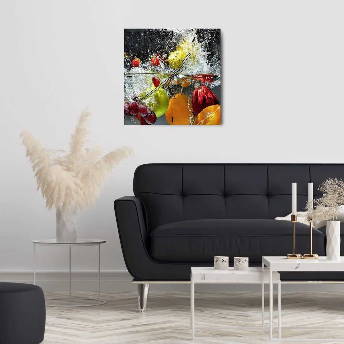 Väggklocka - Klocka på glas - Uppfriskande frukt - 30x30 cm