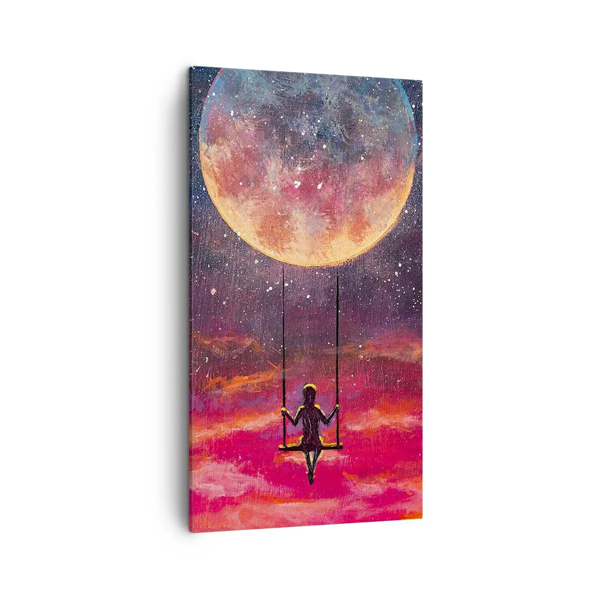 Canvastavla - Bild på duk - Sväva i molnen - 45x80 cm
