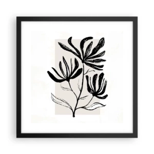 Affisch i svart ram - Skiss för ett herbarium - 40x40 cm
