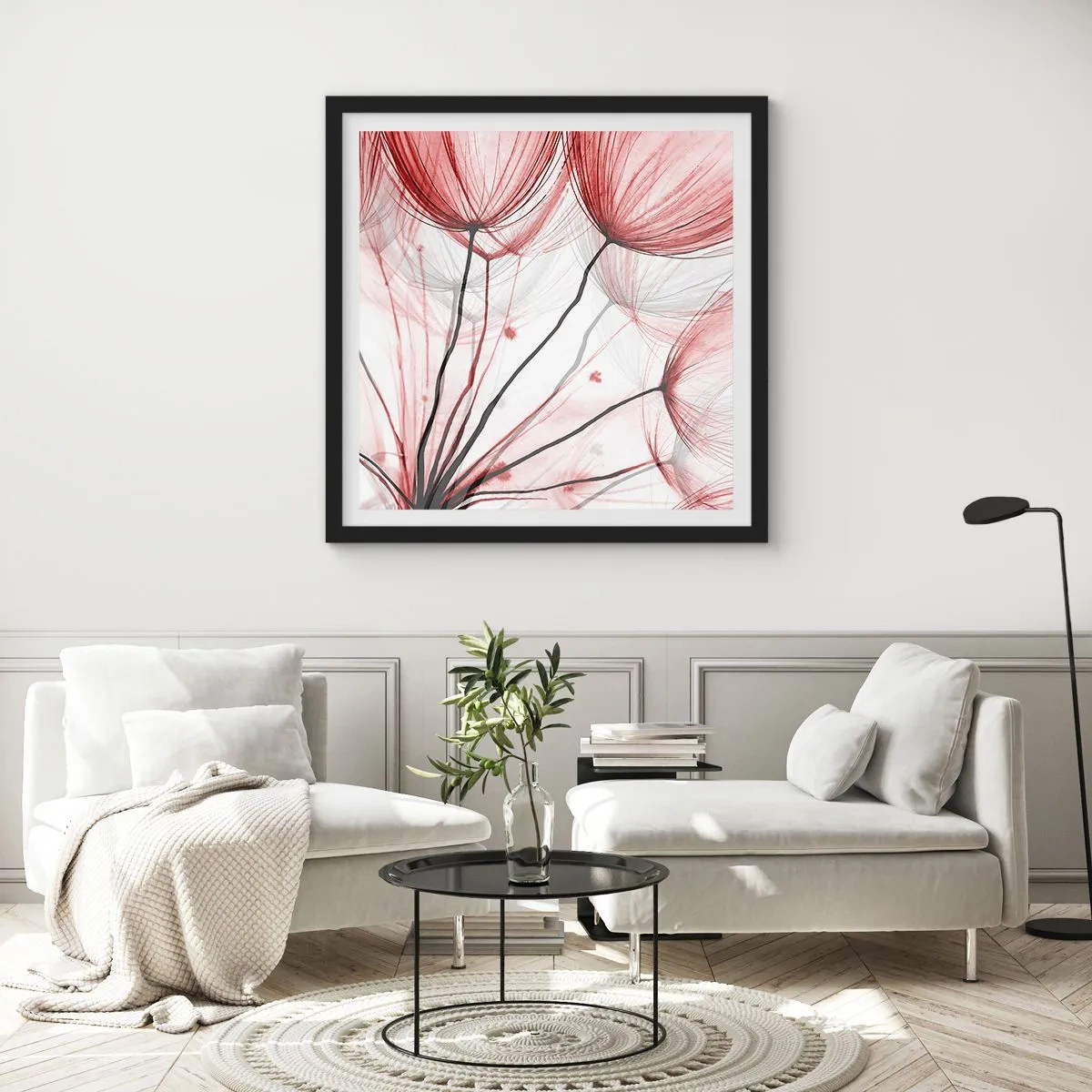 Affisch i svart ram - Före avresan - 60x60 cm