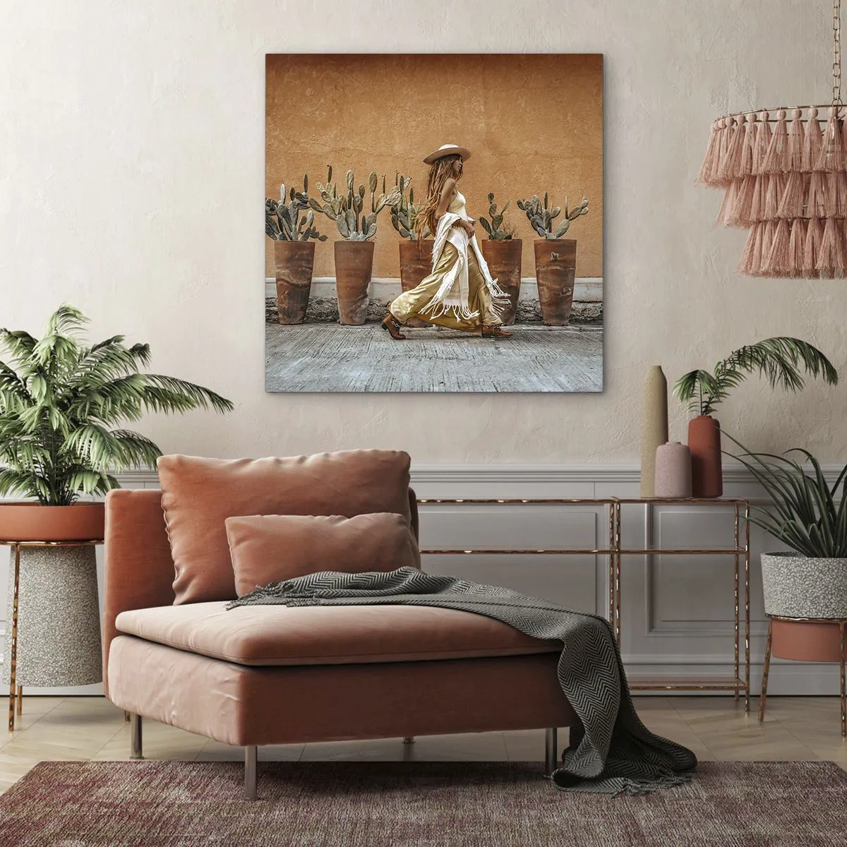 Canvastavla - Bild på duk - I hippiestil - 40x40 cm
