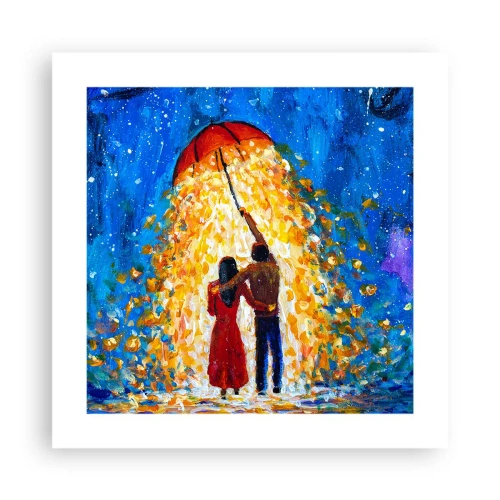 Affisch - Magi på en regnig kväll? - 40x40 cm