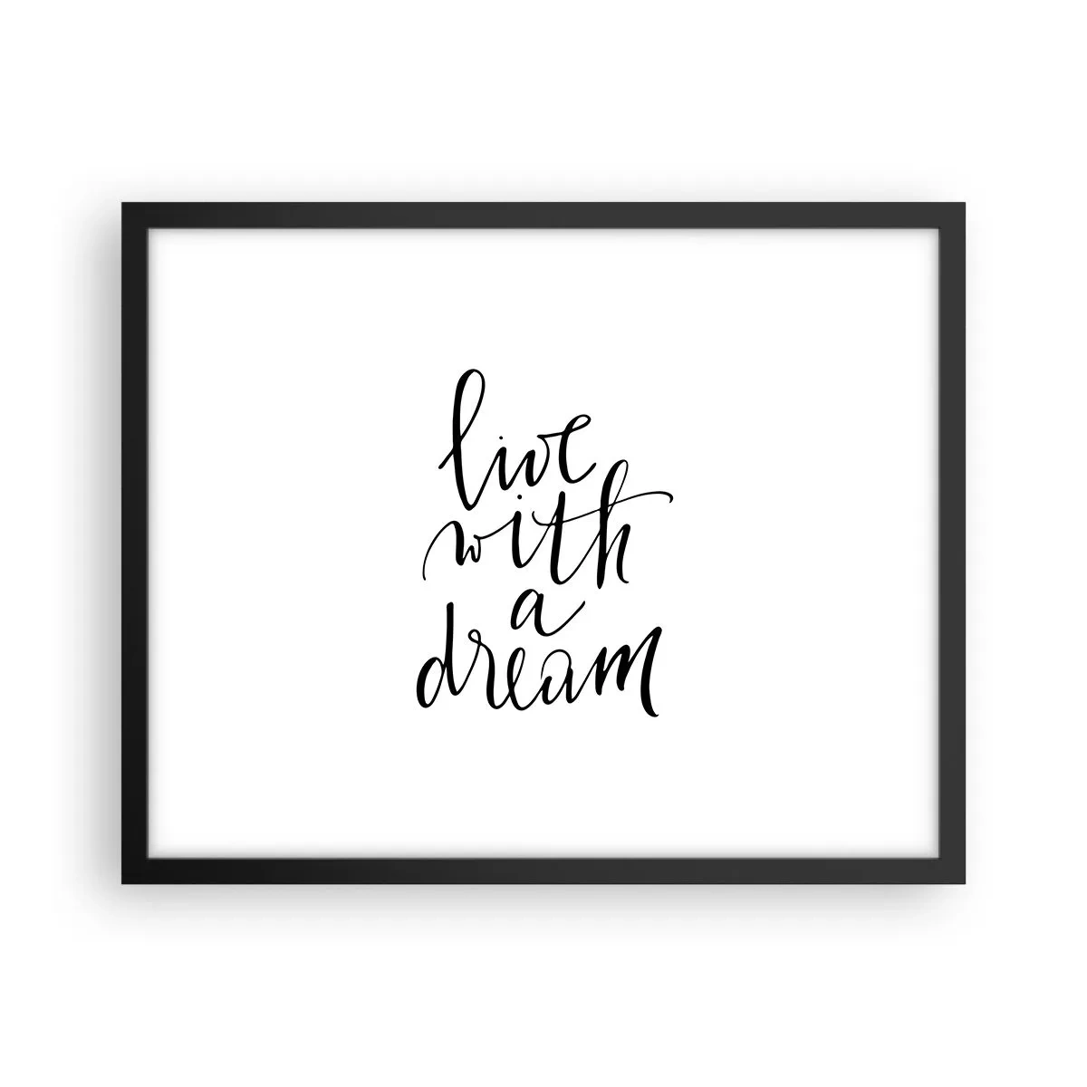 Affisch i svart ram - Of course - 50x40 cm