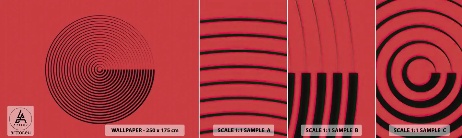 Fototapet Prov Standard Eco - Cirkulär rörelse - Minimalism, Hjul, Rader - 100x30 cm