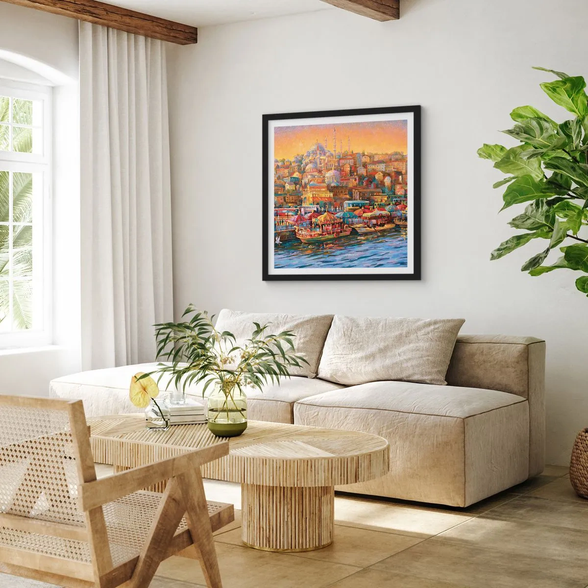 Affisch i svart ram - Istanbul-berättelse - 60x60 cm